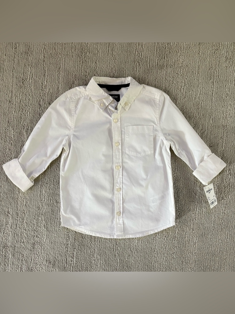 NWT OshKosh B'gosh Classic White Button Down Shirt 5T Boys School Dressy Preppy